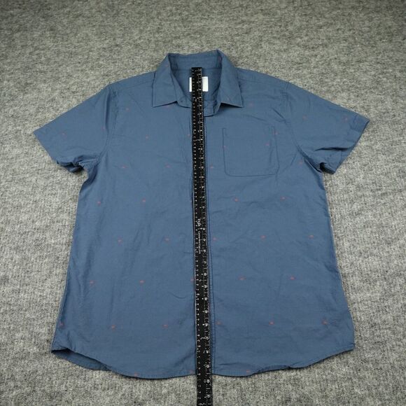 Katin Shirt Mens Extra Large Blue Geometric Diamonds Button Up Short Sleeve- - Picture 8 of 13